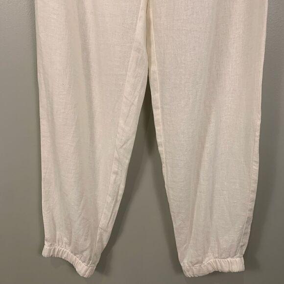 Sincerely Jules linen blend white elastic waist jogger pants size medium - Picture 5 of 12